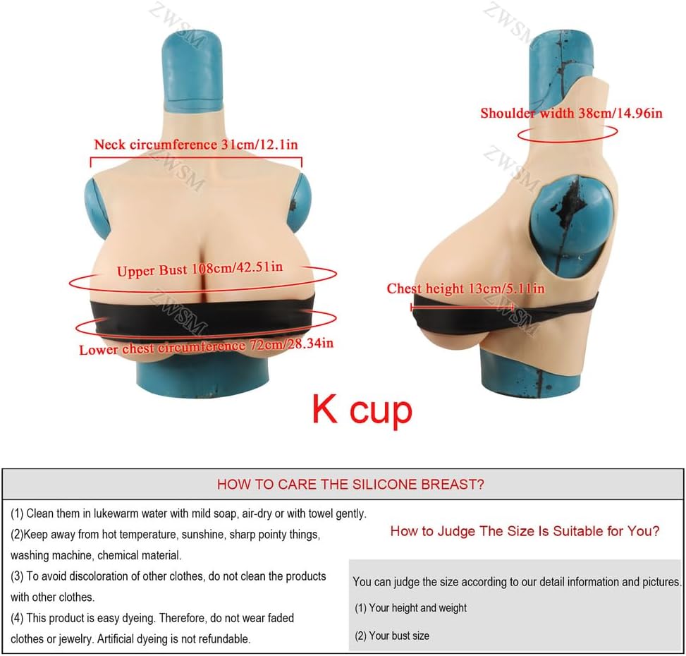 Realistic Silicone Breastplate K Cup Huge Fake Boobs Breast Forms for Crossdresser Transgender Drag Queen Cosplay