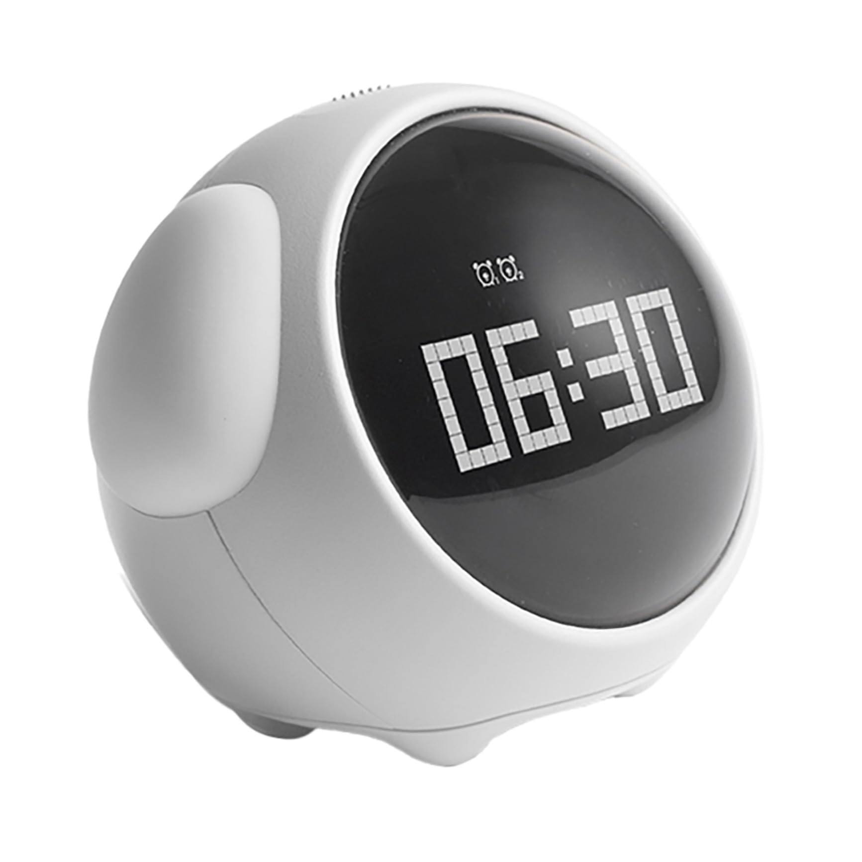 Alipis Reloj Despertador Digital LED para Niños, Luz Nocturna y Control por Voz, 5 Alarmas, Blanco, para Dormitorio Infantil