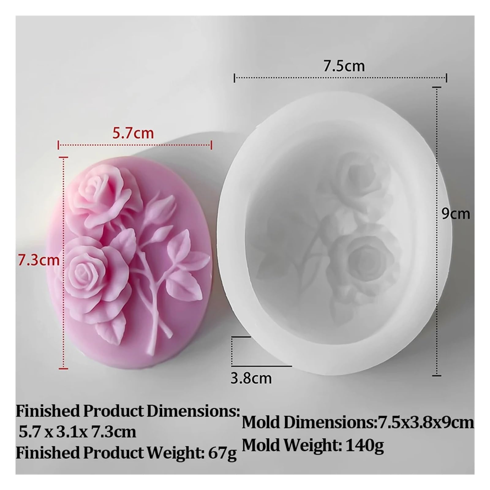 Stampi Per Resina Stampo in silicone for sapone fatto a mano da 2 pezzi