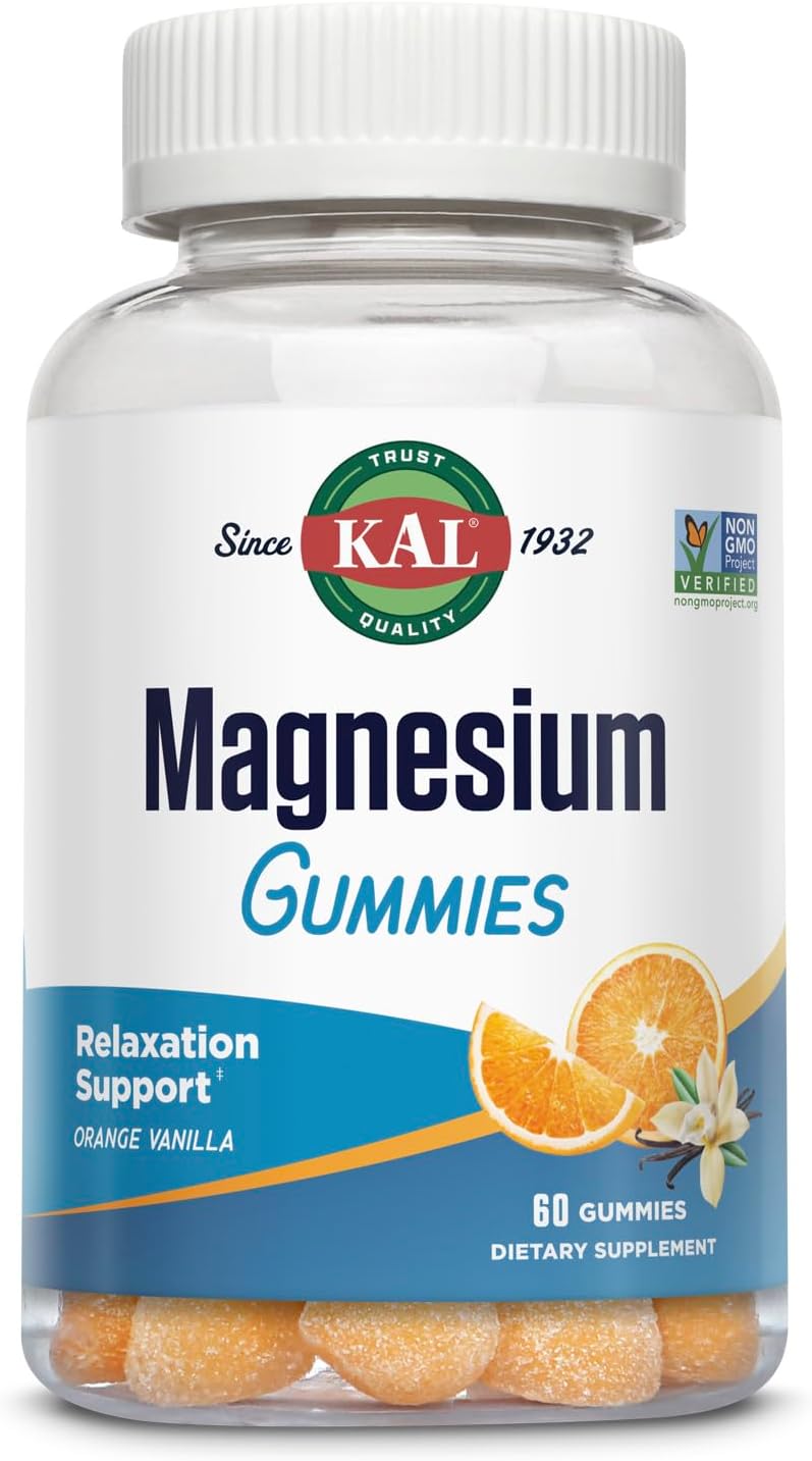 KAL Magnesium Chewables - Magnesium Citrate for Nerve, Muscle, and Bone Support - No Added Sugar, Vegan Magnesium Supplement - 60-Day Guarantee - Pineapple Flavor - 120 Servings, 120 Chewable Tablets