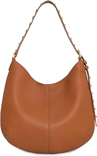 Rebecca Minkoff Naomi 여성용 호보 백 | 소프트 럭스 가죽 숄더백 | 싱글 스트랩, 반짝이는 황동 하드웨어, 넉넉한 실루엣