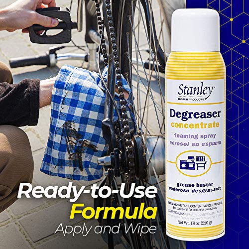 Stanley Home Products Degreaser Concentrate Foaming Spray - All Purpose Commercial & Industrial Grease Remover & Grime Cleaner For Kitchen, Bike, Car & Boat