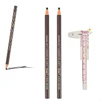 2 Lápis Dermatográfico Design de Sobrancelhas Marcação Alta Duração Kit Com 2 unidades Cor Marrom
