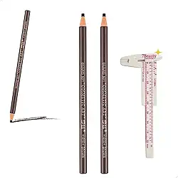 2 Lápis Dermatográfico Design de Sobrancelhas Marcação Alta Duração Kit Com 2 unidades Cor Marrom