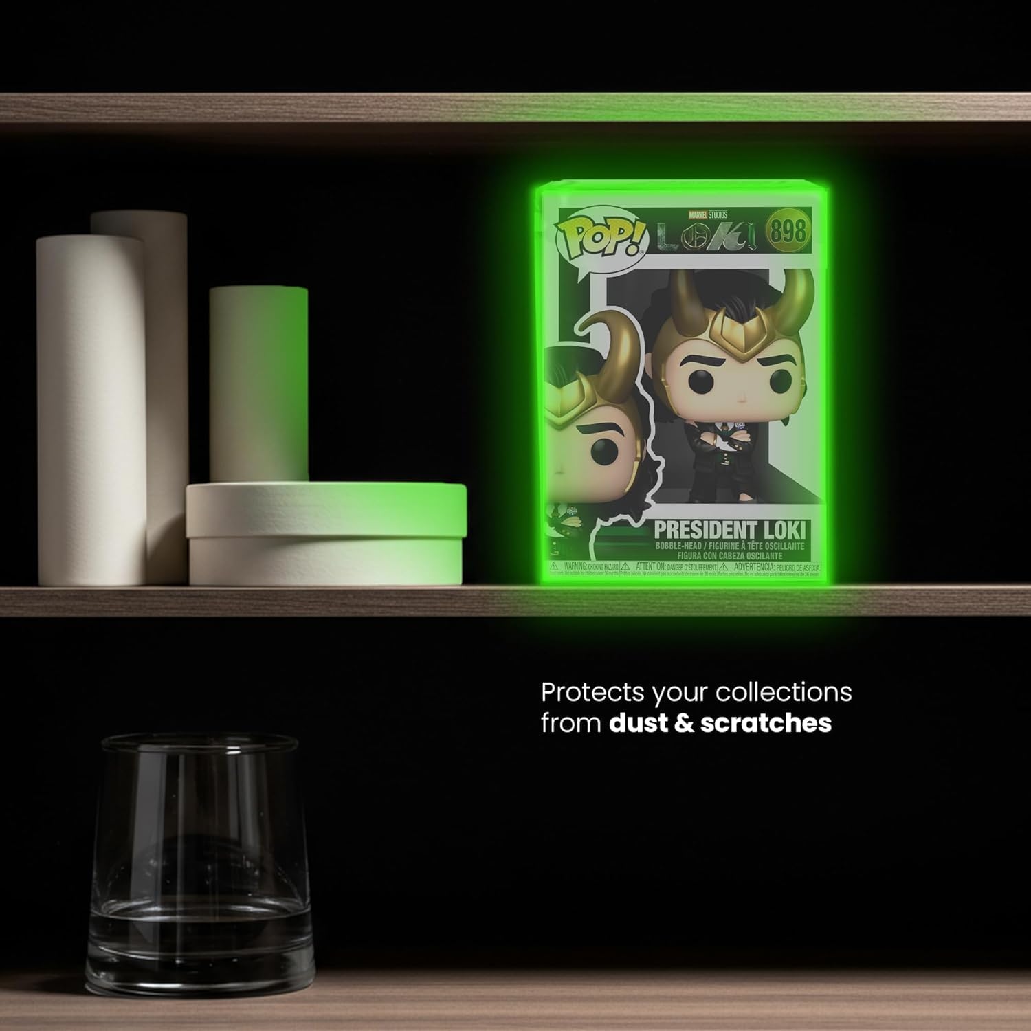 Custodia protettiva fosforescente in vinile da 10 cm, spessore 0,45 mm, in plastica PET, senza acidi, blocco automatico, parte superiore, confezione da 1-100 pezzi (confezione da 100)