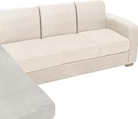 Vista 20 de NAISI Funda para Sofá Seccional de 1 Pieza de Terciopelo Separada para Chaise Lounge Funda Suave Elástica Fundas para Sofá Seccional Marrón