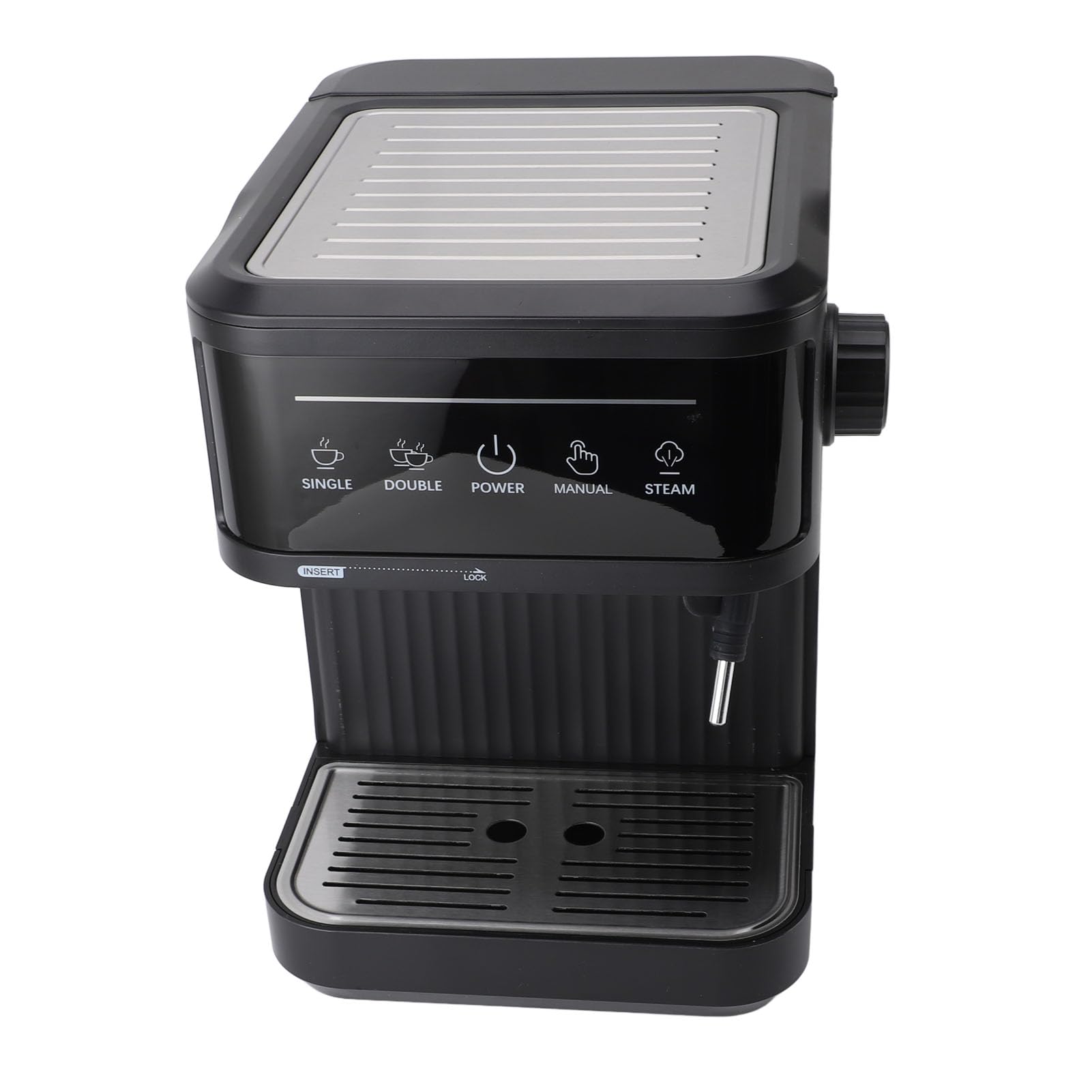 Fdit 850W Półautomatyczny Ekspres do Kawy z Młynkiem, Ubijakiem, dyszą parową, 20 Barów Ciśnienia, do Domu i biura. (Wtyczka UE 220 V)
