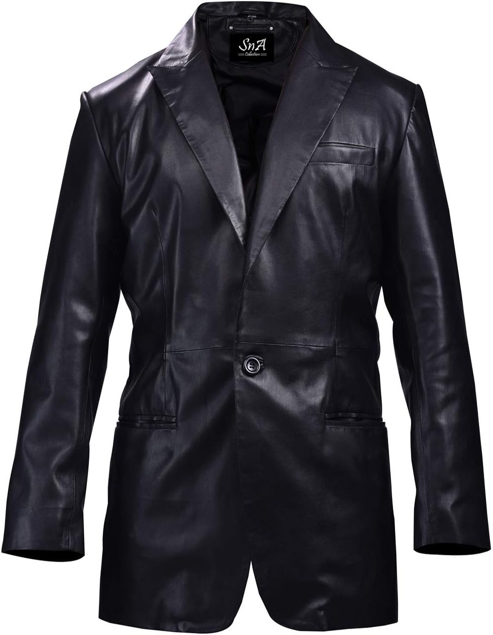 One Button Coat PU Leather jacket for Men - Faux Leather jacket