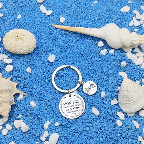 QTQTLP Cadeaux Noel Fils Porte Clés Homme Cadeau D'anniversaire Garçon Enfant Je T'aime Mon Fils (1) – vue 6