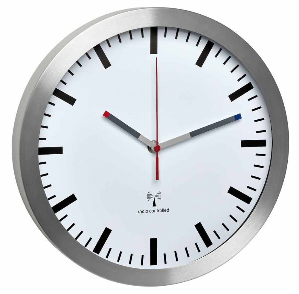 Horloge murale radiopilotée TFA Dostmann 60.3528.02 en aluminium de 30 cm