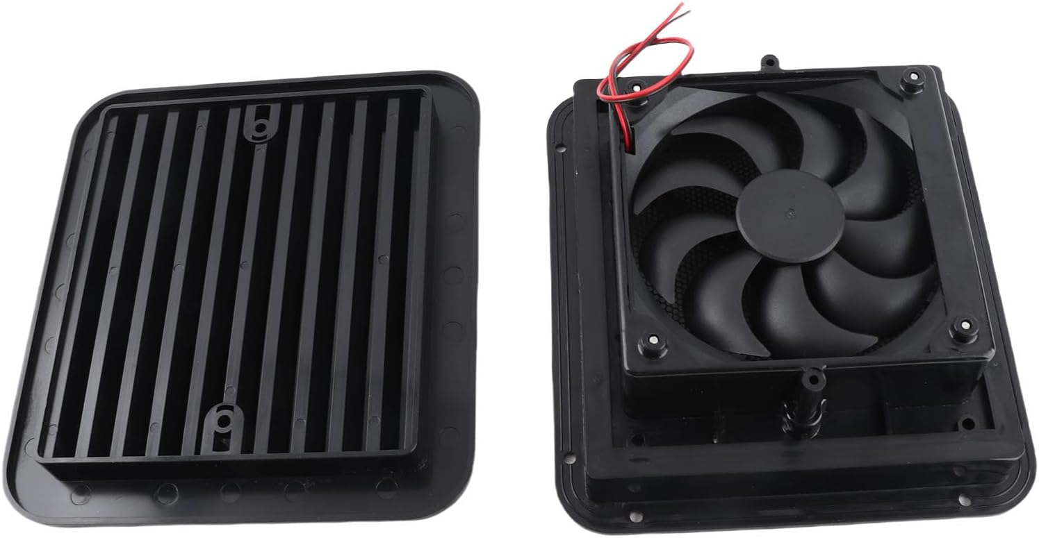 EVGATSAUTO Car Ventilator Fan for 12V Vehicles – Adjustable Vent Mount Cooling Fan with Shutters, One-Way Airflow Design for Cars, Trucks, SUVs – Compact 4W Auto Vent Fan for Summer Heat Relief