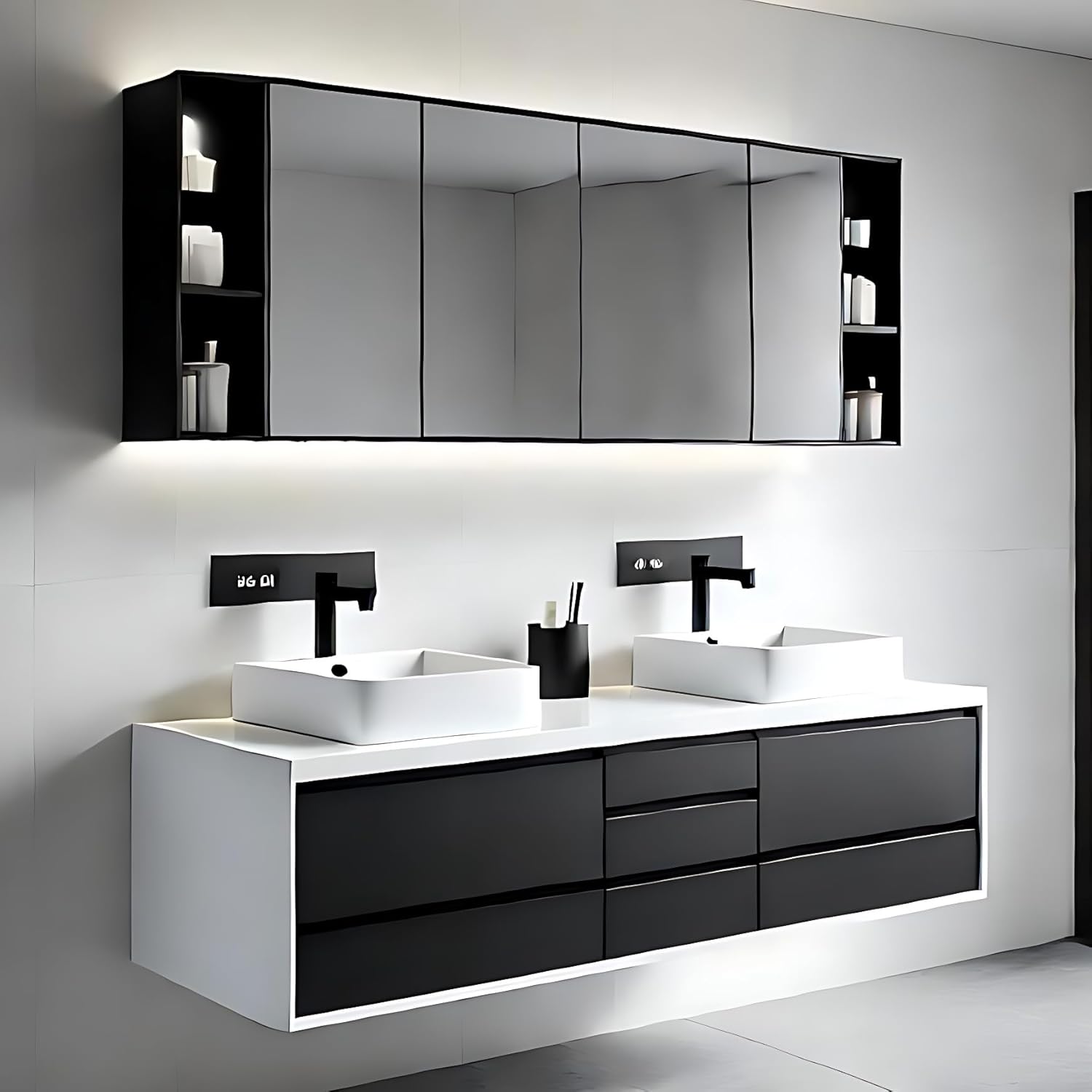 ZGNBSD Double Bathroom Vanity with Sink Floating Bathroom