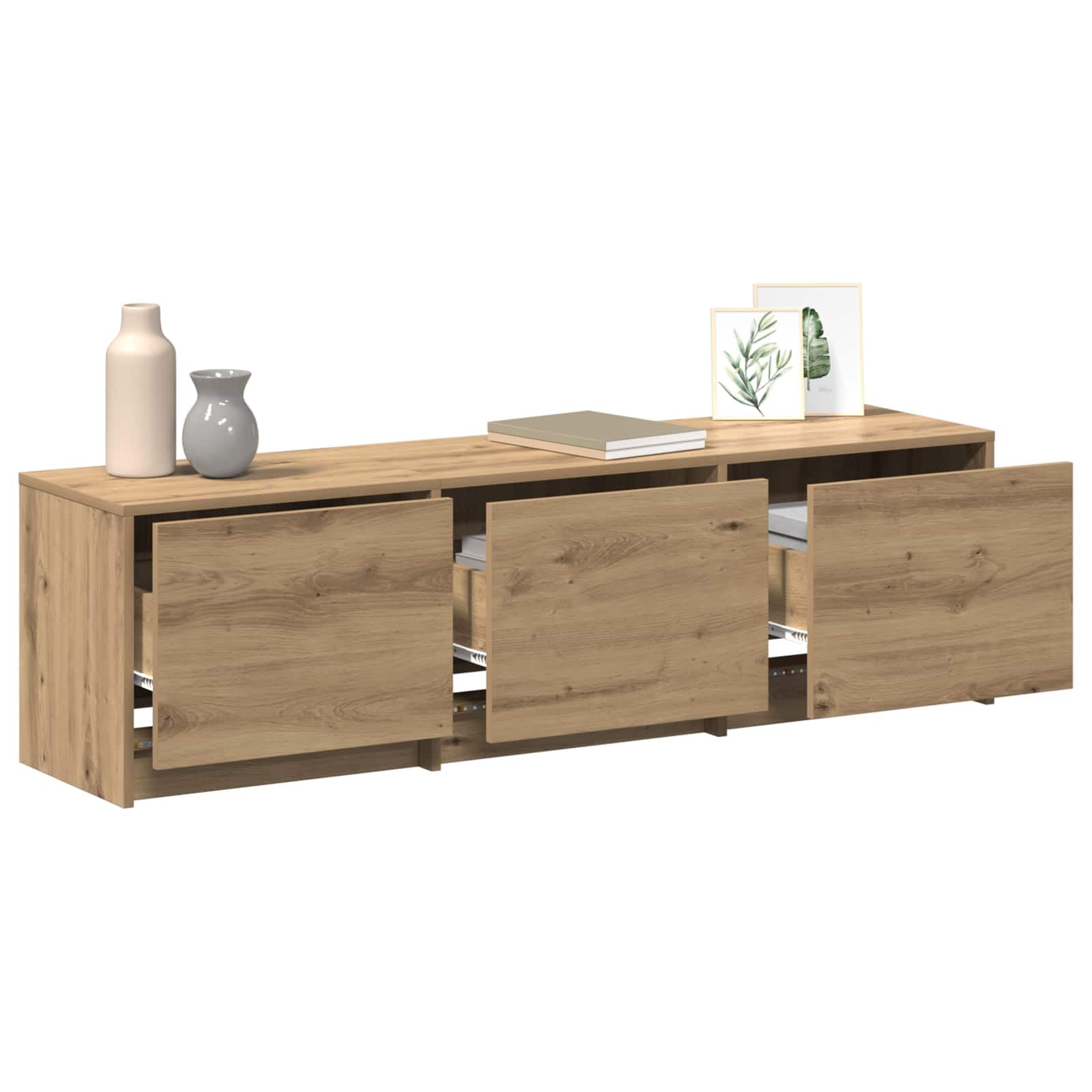 vidaXL Meuble TV Chêne Artisanal Bois d'ingénierie