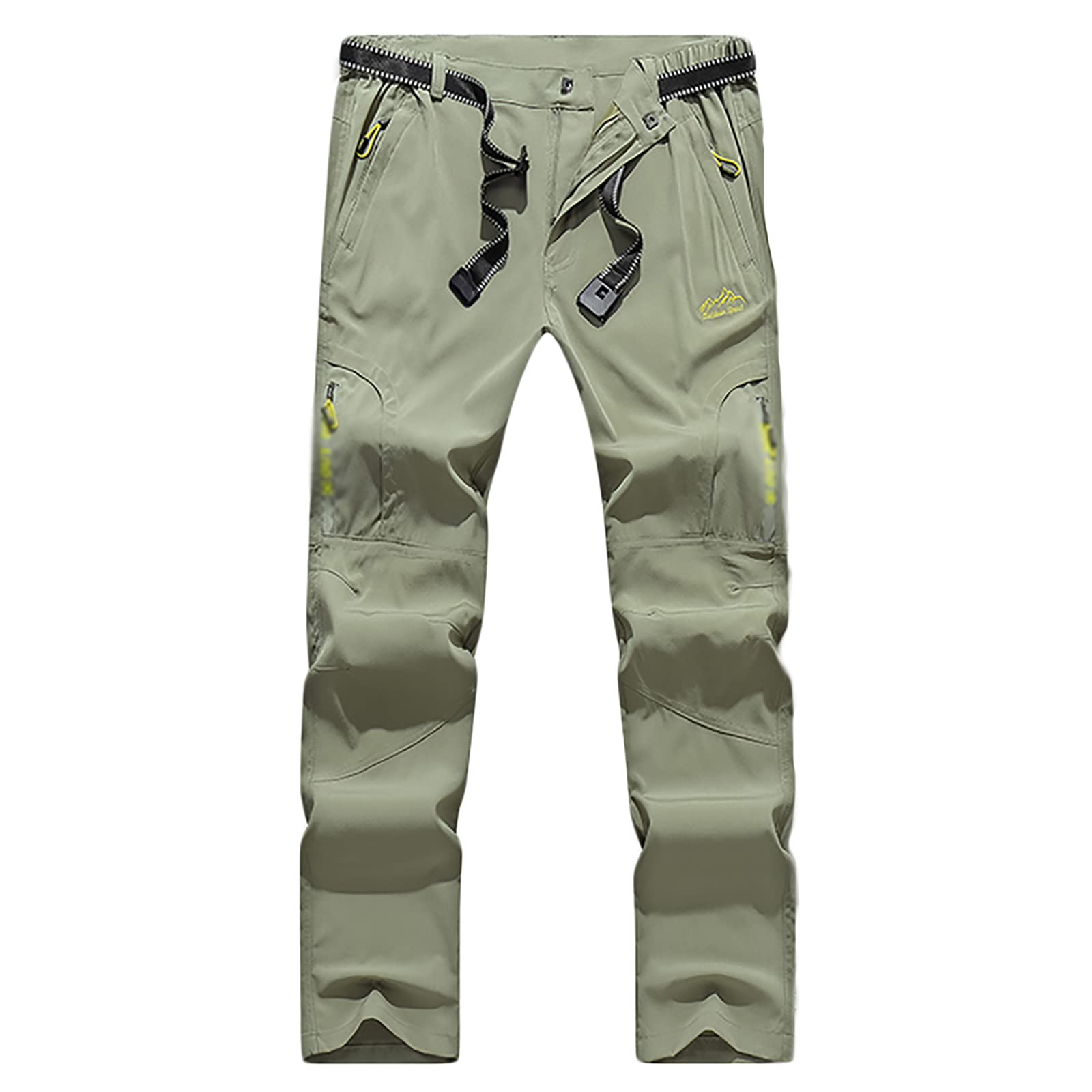 Pantalon Montaña Hombres Secado Rápido Impermeable Pantalones Trekking Senderismo Transpirables y Ligeros(Size:3XL,Color:Caqui)