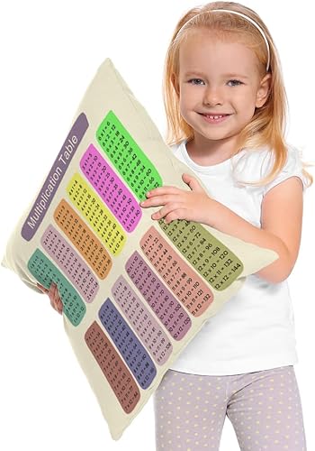 Miniatura 2 de Moslion Fundas de almohada de multiplicación de 18 x 18 pulgadas, coloridas fundas de almohada de matemáticas elementales de 1 a 12 niños, funda de