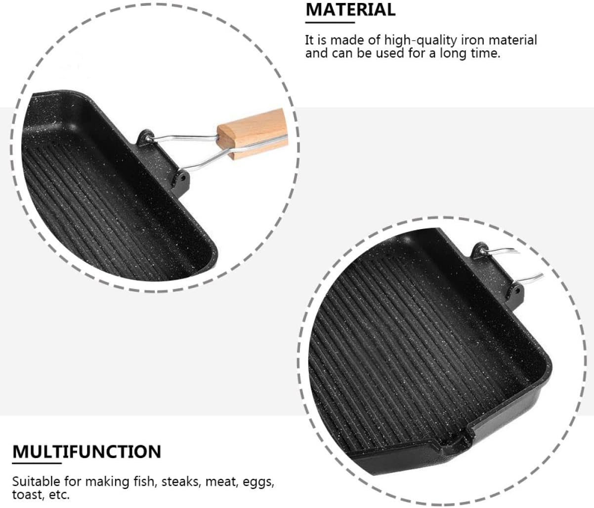 Induction Nonstick Frying Pan Barbecue Pot Grilling Pan Outdoor Grill Steak Bbq Baking Tray