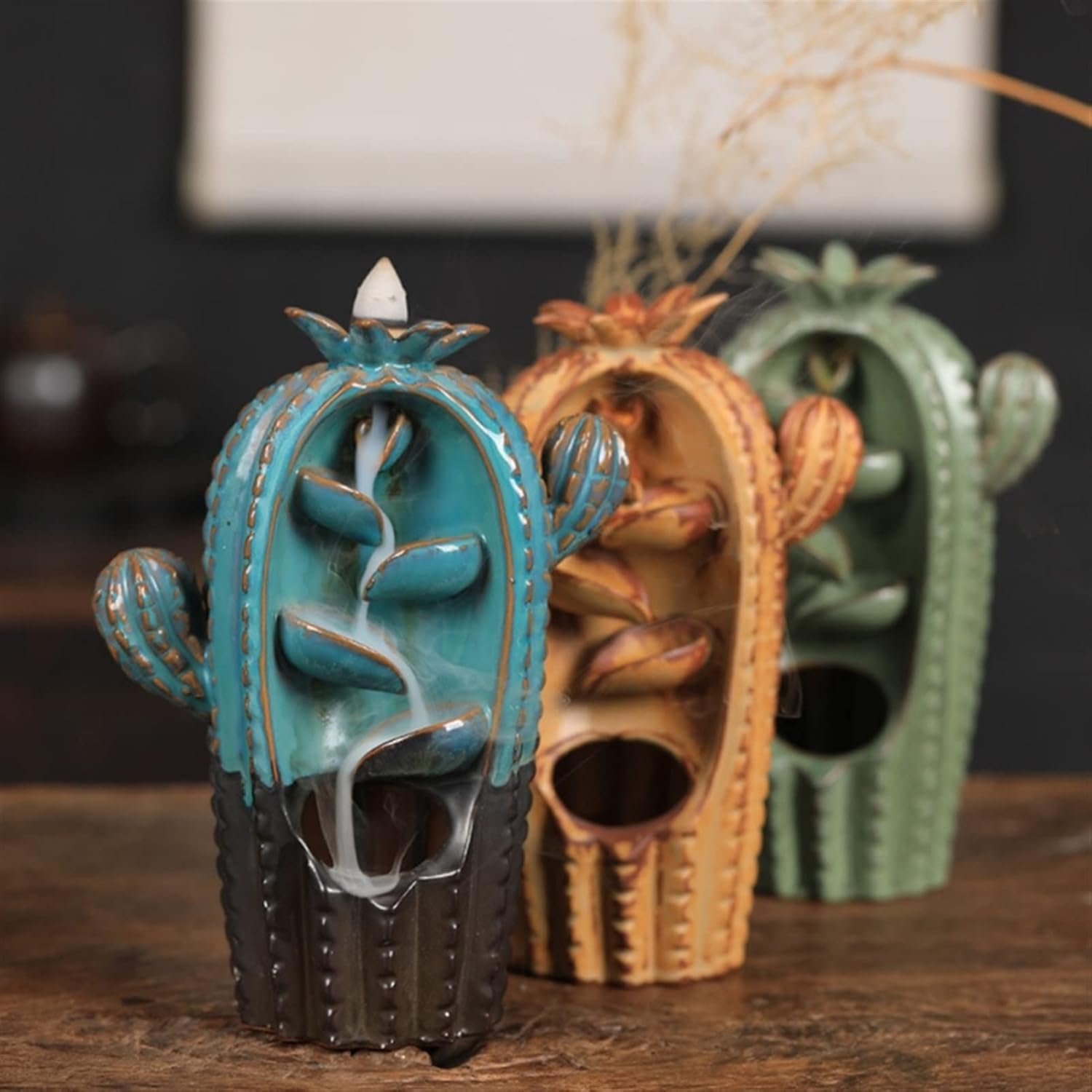 Incense Holders Backflow Incense Burner for Incense Igniting Storage Home Bedroom Decoration Backflow Incense Burner Ceramic Backflow Incense Burner (Size : GN)