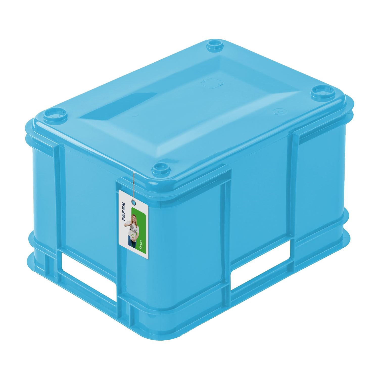 Lot de 6 boîtes empilables Euro 16 l - 35 x 27 x 21 cm - Boîtes de rangement Eco Euro Box empilables - En polypropylène - Bleu ciel