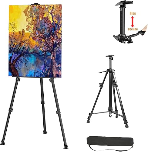 Soporte de caballete para artista, altamente ajustable, estable y fácil de transportar, trípode para pintar y exhibir con una bolsa de transporte