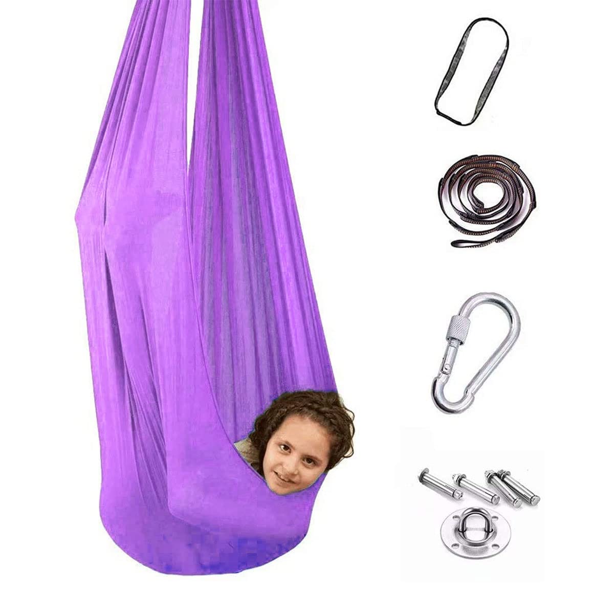 ZCYBHD Sensory Swing For Adults Adjustable Therapy Swing For Kids Indoor Adult Sensory Swing For Special Needs Snuggle Swing To Play & Calm With ADHD