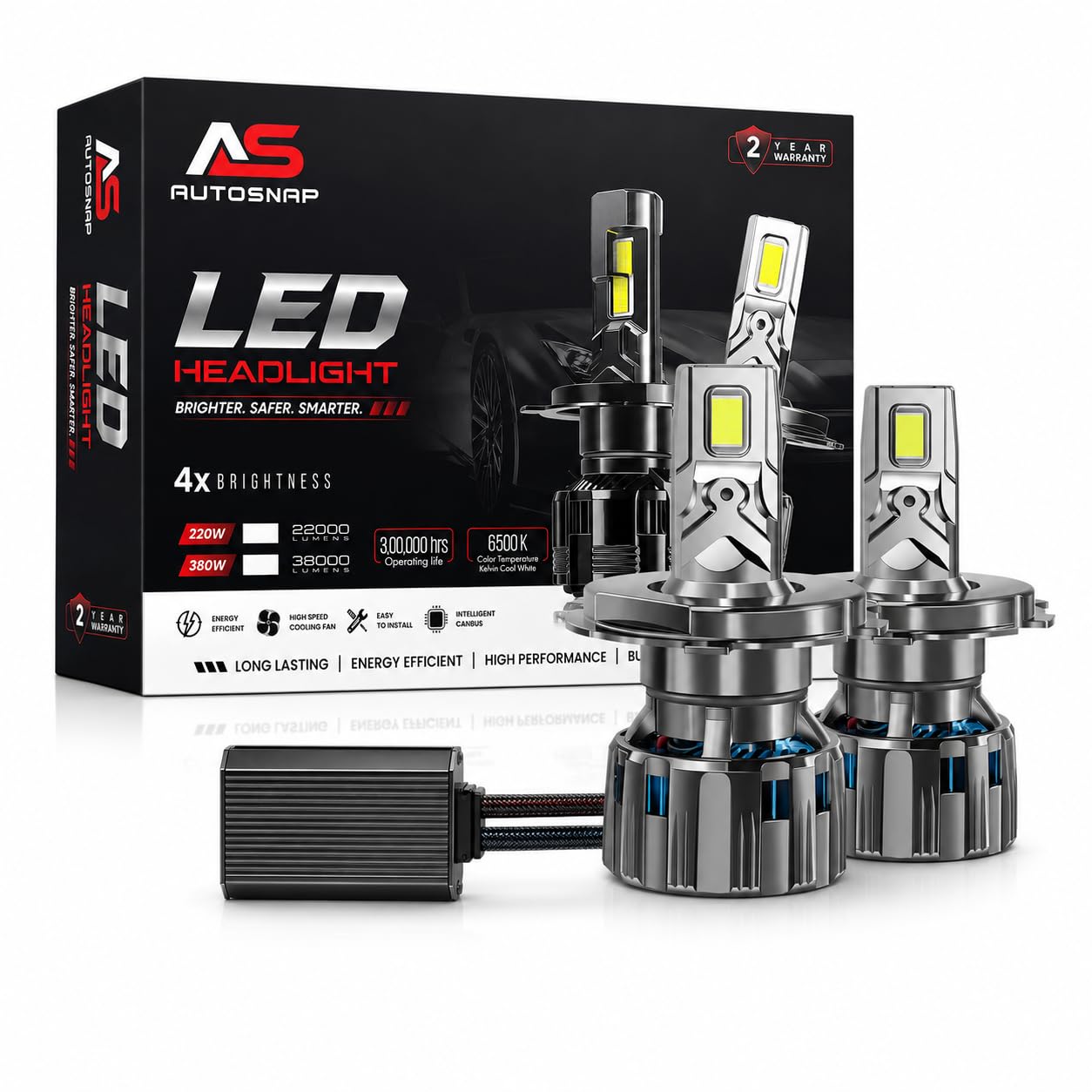 AUTO SNAP Headlight Car LED Bulbs 220W/22000 Lumens Super Bright LED Headlight Conversion Kit for Car 6500K Cool White 2 Year Warranty Set of 2 H11 discount deal