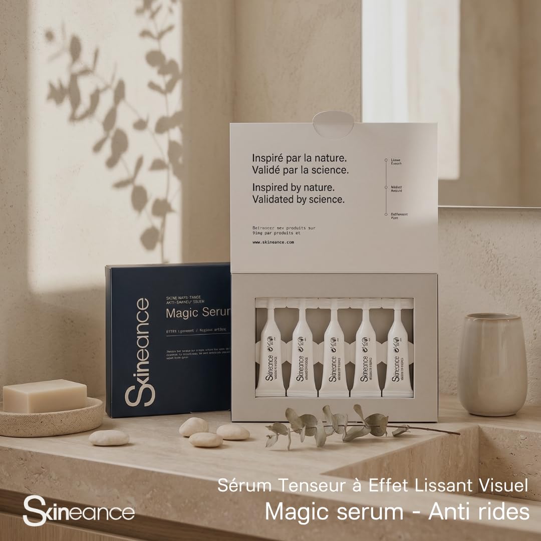 Skineance Magic Serum Contour des Yeux | Sérum Tenseur à Effet Lissant Visuel | Soin Cosmétique Anti-Poches Regard Reposé | Texture Gel Légère et Non Grasse | Formules Contrôlées