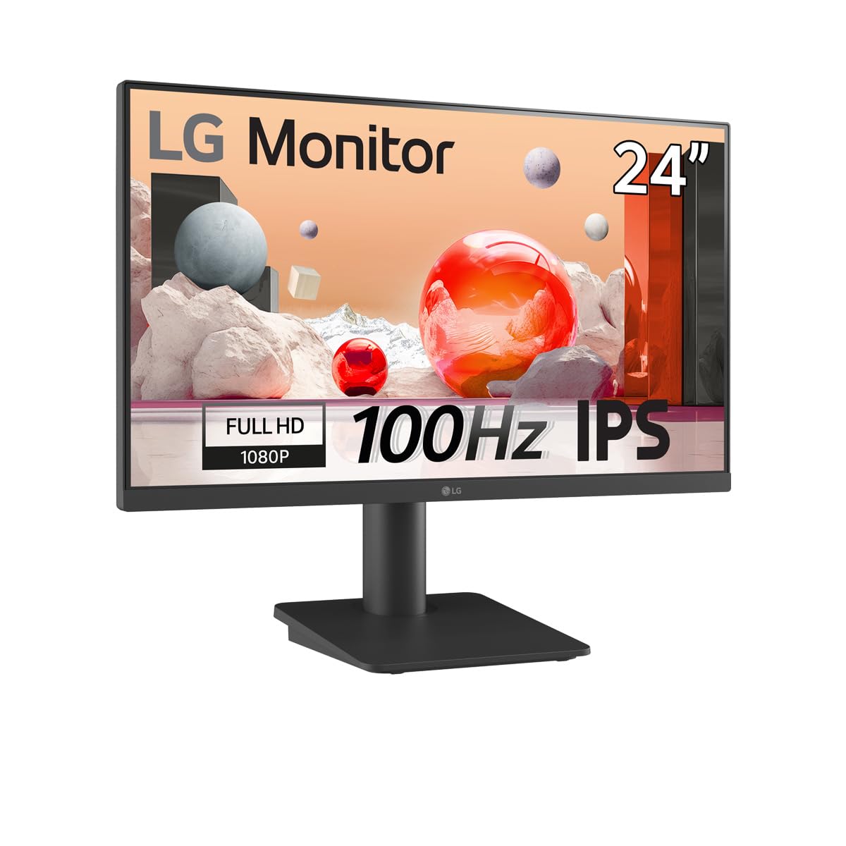 LG Standard 24MS550-B.AEU Ecran PC bureautique 24" - Dalle IPS résolution FHD (1920x1080), 5ms GtG 100Hz, NTSC 72% (CIE1931), inclinable, réglable en Hauteur