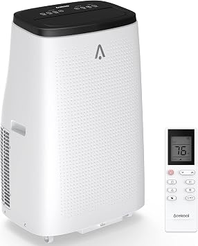14000 BTU Portable Air Conditioner 3 In 1 Cooling Dehumidifier Fan for Large Rooms Up to 750 Sq Ft Ultra Quiet 50dB with Window Kit and Remote Control Self Evaporative System