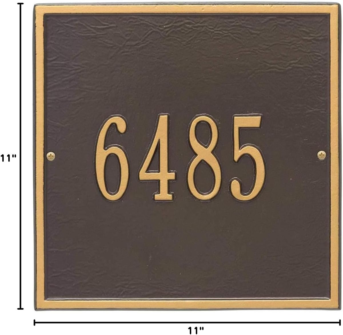 Cast Metal Square Address Plaque - MADE IN USA Personalized House Number Sign # P3052.