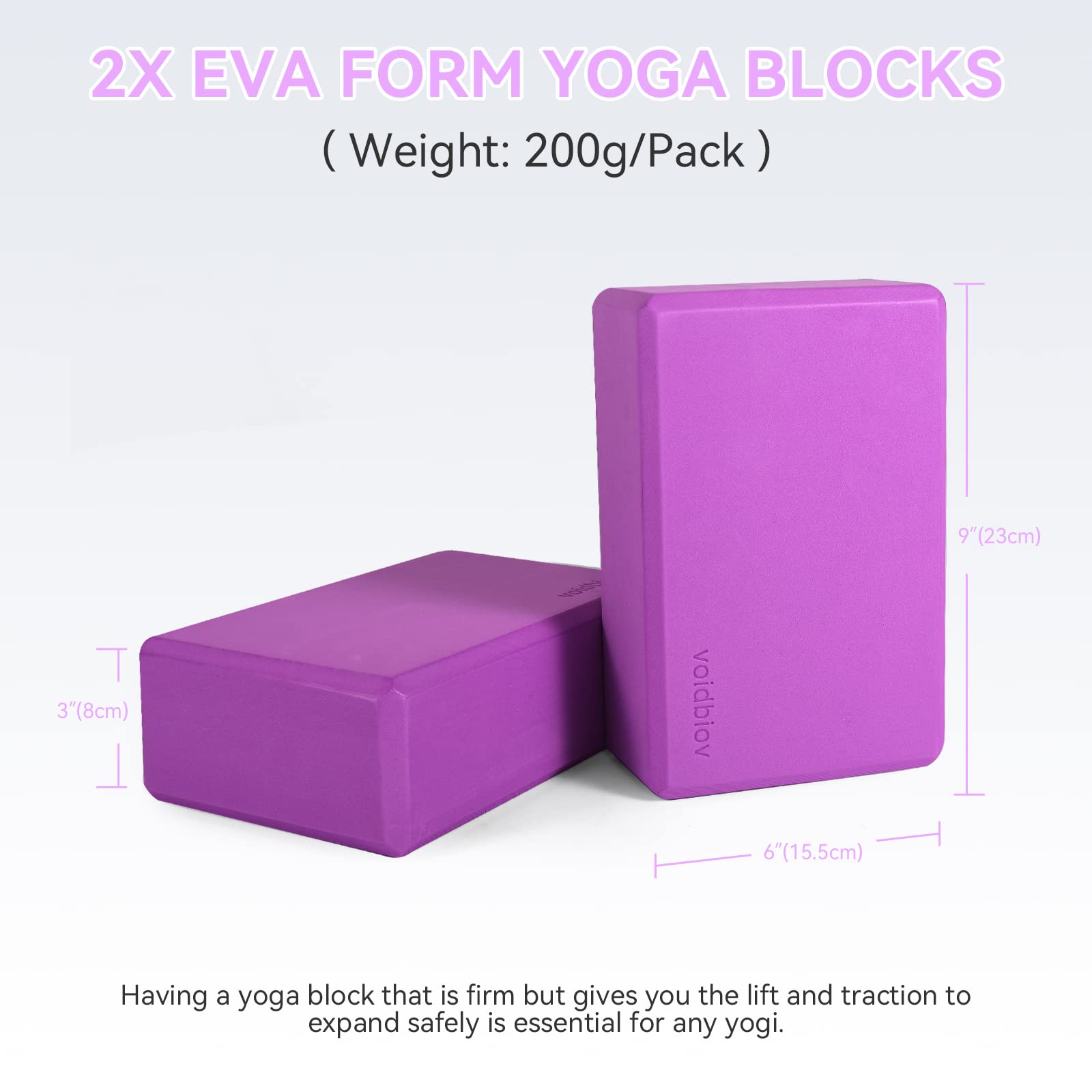 Blocchi di yoga in schiuma Mattoncini per esercizi di Pilates, blocco funzione ausiliario di danza ad alta densità 9 "x6" x3 ", Offre supporto e stabilità