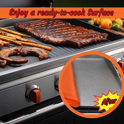 Miniatura 2 de TAKSCO Tapete de silicona de 17 pulgadas, resistente protector para parrilla Blackstone de 17 pulgadas, protege tu parrilla de suciedad, óxido,
