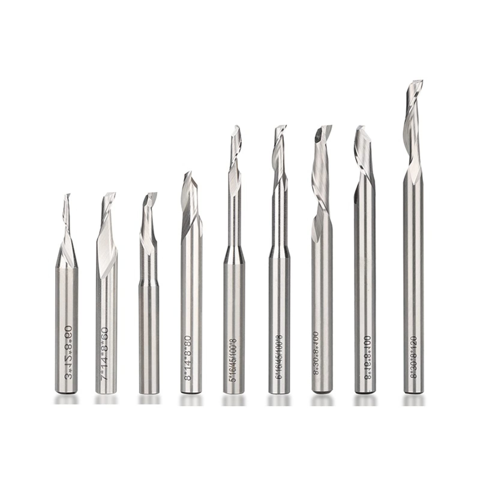 Punta for fresa HSS con codolo singolo da 8 mm for taglio di alluminio, rame e uPVC, 1 pcs(8x7x14x60mm)