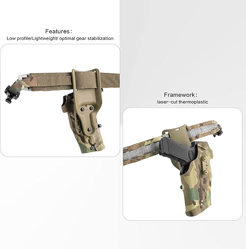 Miniatura 3 de PETAC GEAR Cinturón táctico de bajo perfil Molle Battle Cobra Belt Laser-Cut Tegris Rigid Shooting Gun Duty Cinturones
