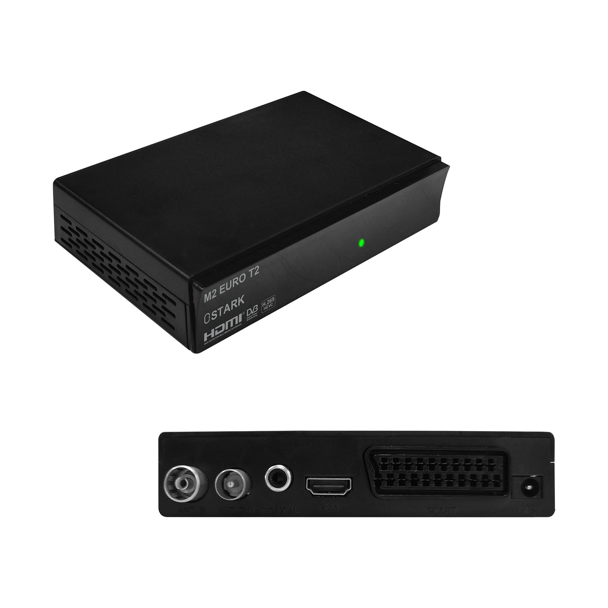 Ostark Euro T2 Ricevitore Terrestre TDT TDT2 FTA DVB-T2 DVB-C, H265 HEVC Full HD PVR, Dual USB, Dual LNB per due televisioni, SCART, HDMI Coassiale