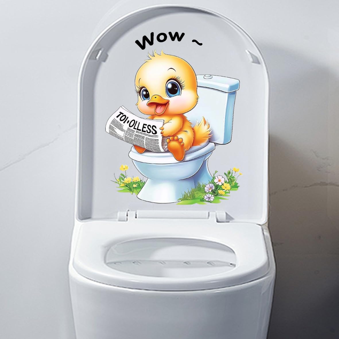 1 adesivo per WC, decalcomanie divertenti per pulire il tuo piscio, decalcomanie divertenti per WC, impermeabili, adesivi rimovibili per sedile del WC, decorazione per bagno, accessori per WC