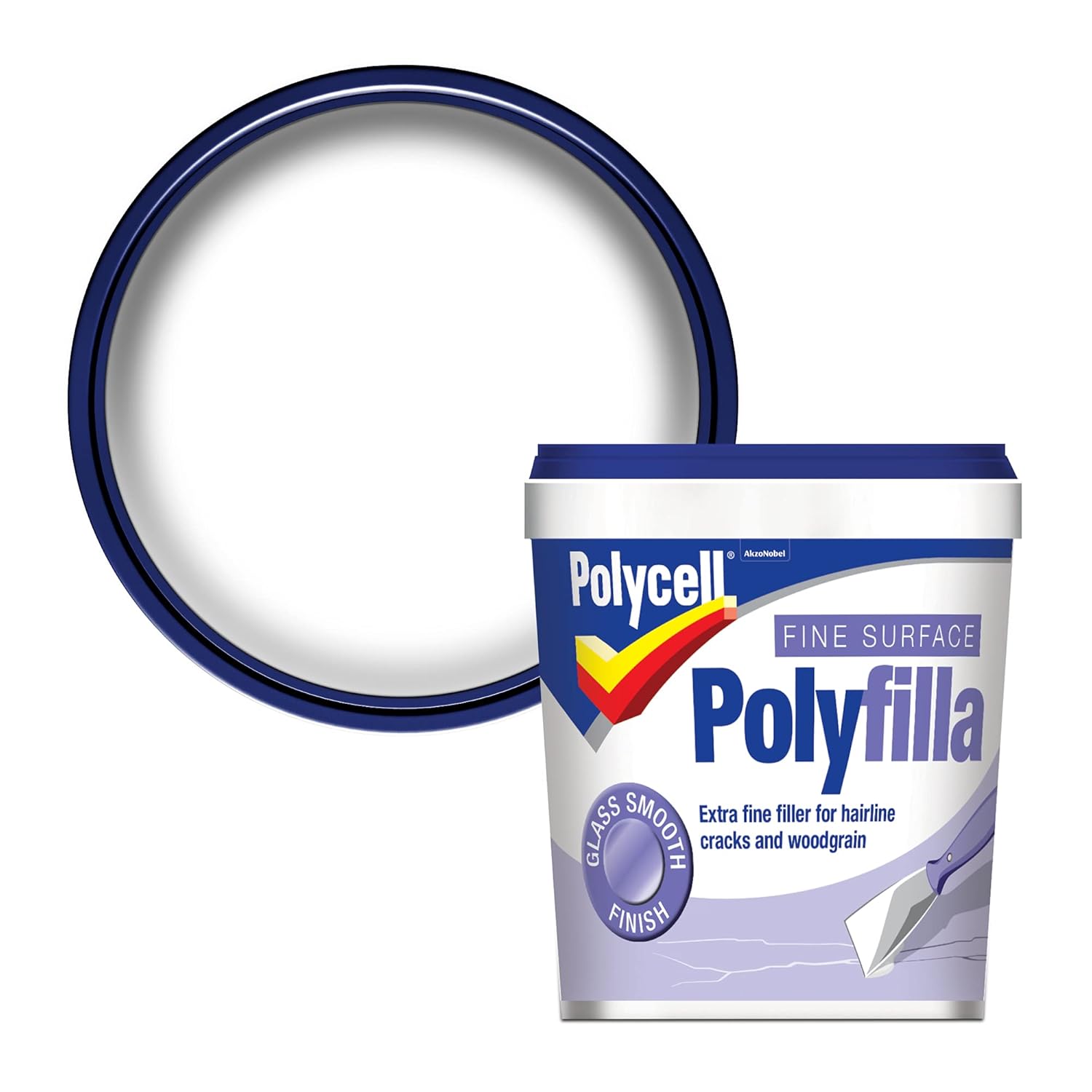 Polycell PLCFSF500GS Fine Surface Filler Tub, 500 g, White