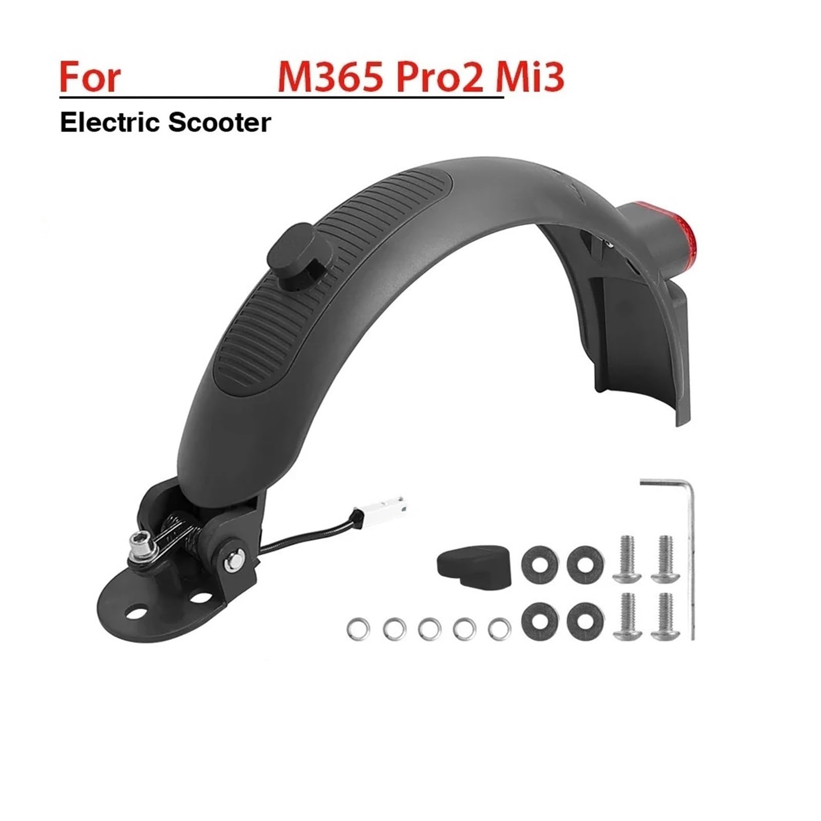 Kit de Luces traseras de Guardabarros Trasero de Aluminio, Compatible con Xiaomi M365 Pro Pro2 1S Mi 3(Red Kit)