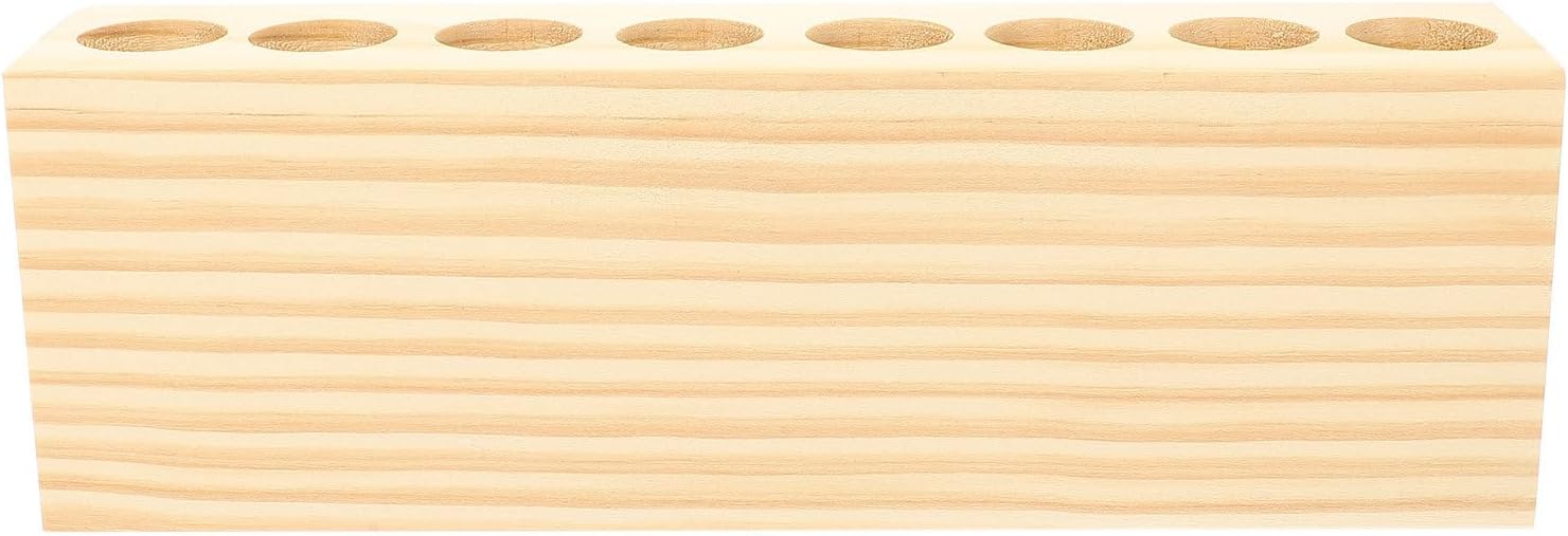 Hemobllo Solid Wood Lipstick Organizer Desktop Multi-grid Lipstick Holder Stand for Cosmetic Display and Makeup Storage, Household Dressing Table Makeup Organizer with Natural Wood Finish