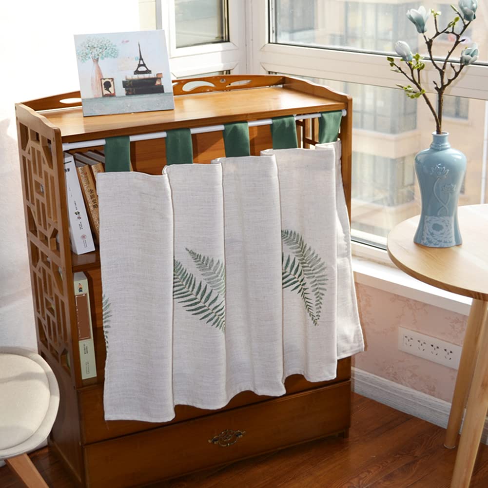 CRYSEU Short Curtains, Farmhouse Rustic Cotton Blend Curtain Valance, Short Kitchen Curtain with Tab Top, Blackout Curtains(31.5" W x 17.7" L (Pack of 1))
