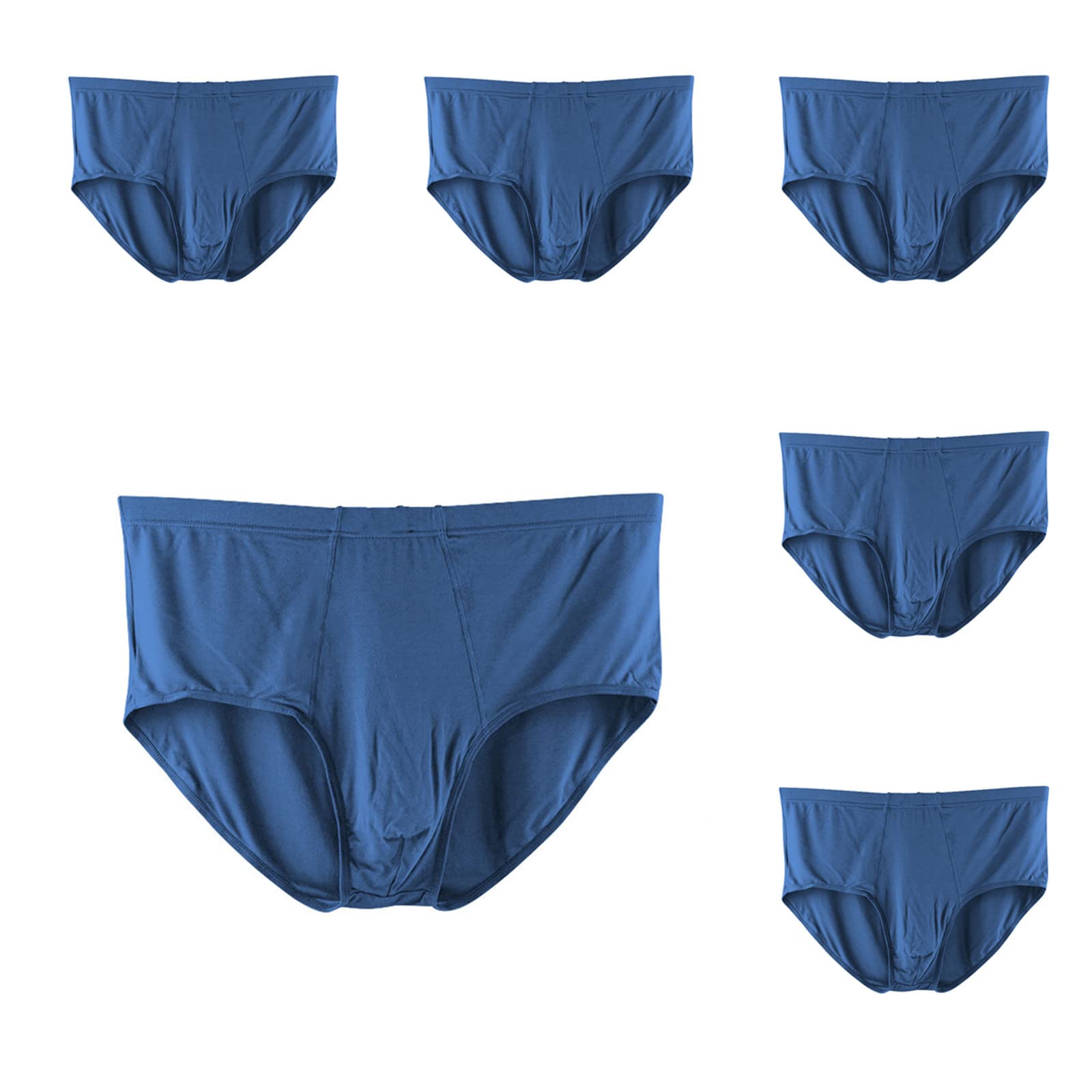Boxershorts Männer in großen Größen Xl-8Xl 55-150 Kg 6 Packungen Modal Plus Size Übergroße Hohe Taille Männer Unterwäsche Brief-6 Blue,6XL