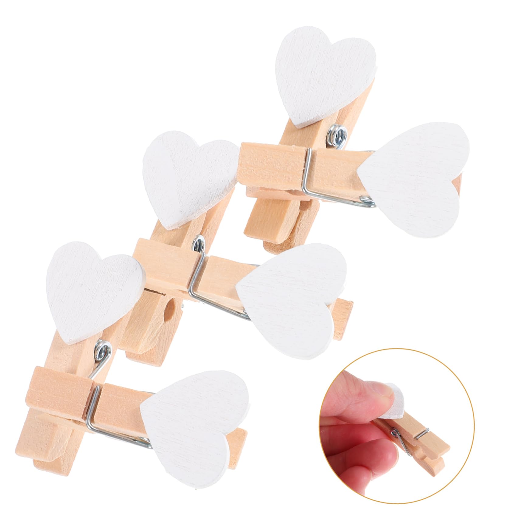 MAGICLULU 5juegos Clips De Madera con Diseño y Cuerda De Yute para Exhibición De Fotos Fiestas y Decoraciones