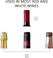 Vista 7 de Tapones de vino para botellas de vino con tapón de botella de vino al vacío de acero inoxidable con corchos de vino reutilizables de silicona, a