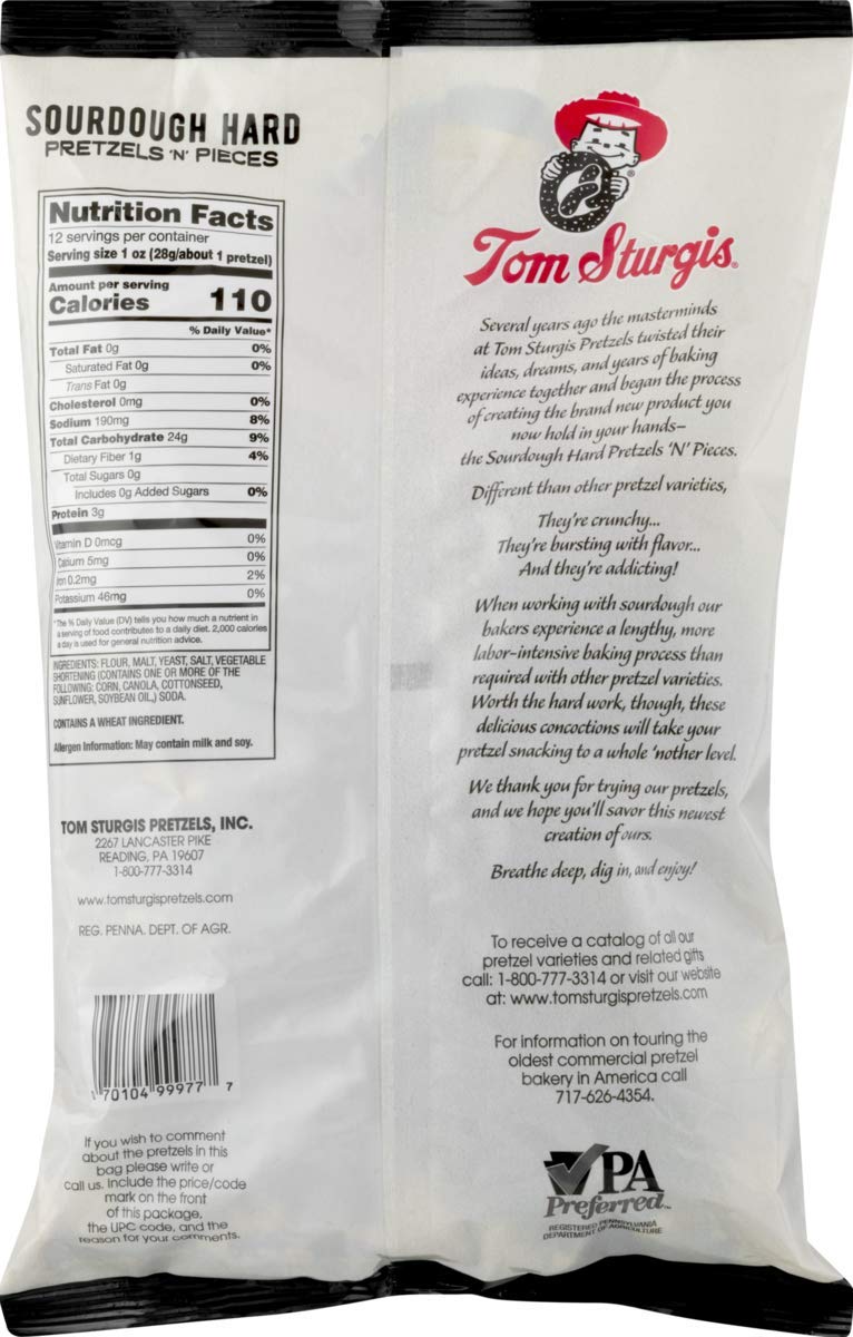 Tom Sturgis Sourdough Hard Pretzels 'N' Pieces 12 oz. Bags (3 Bags)