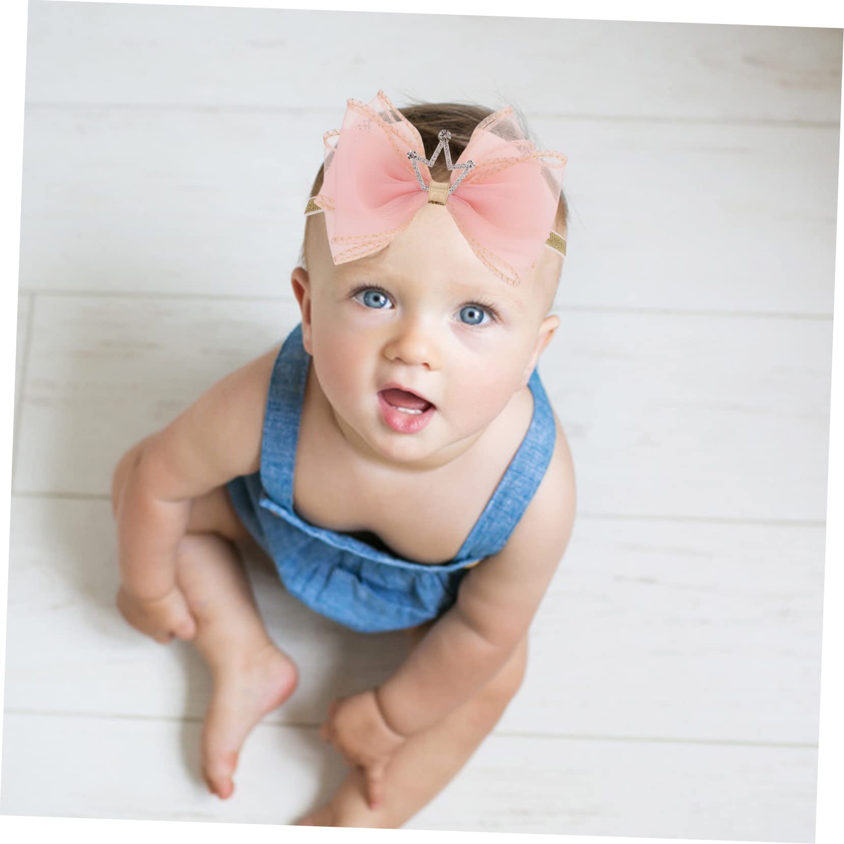 8pezzi Fascia Per Neonata Coroncina Accessorio Fotografico Per Battesimi e Speciali e