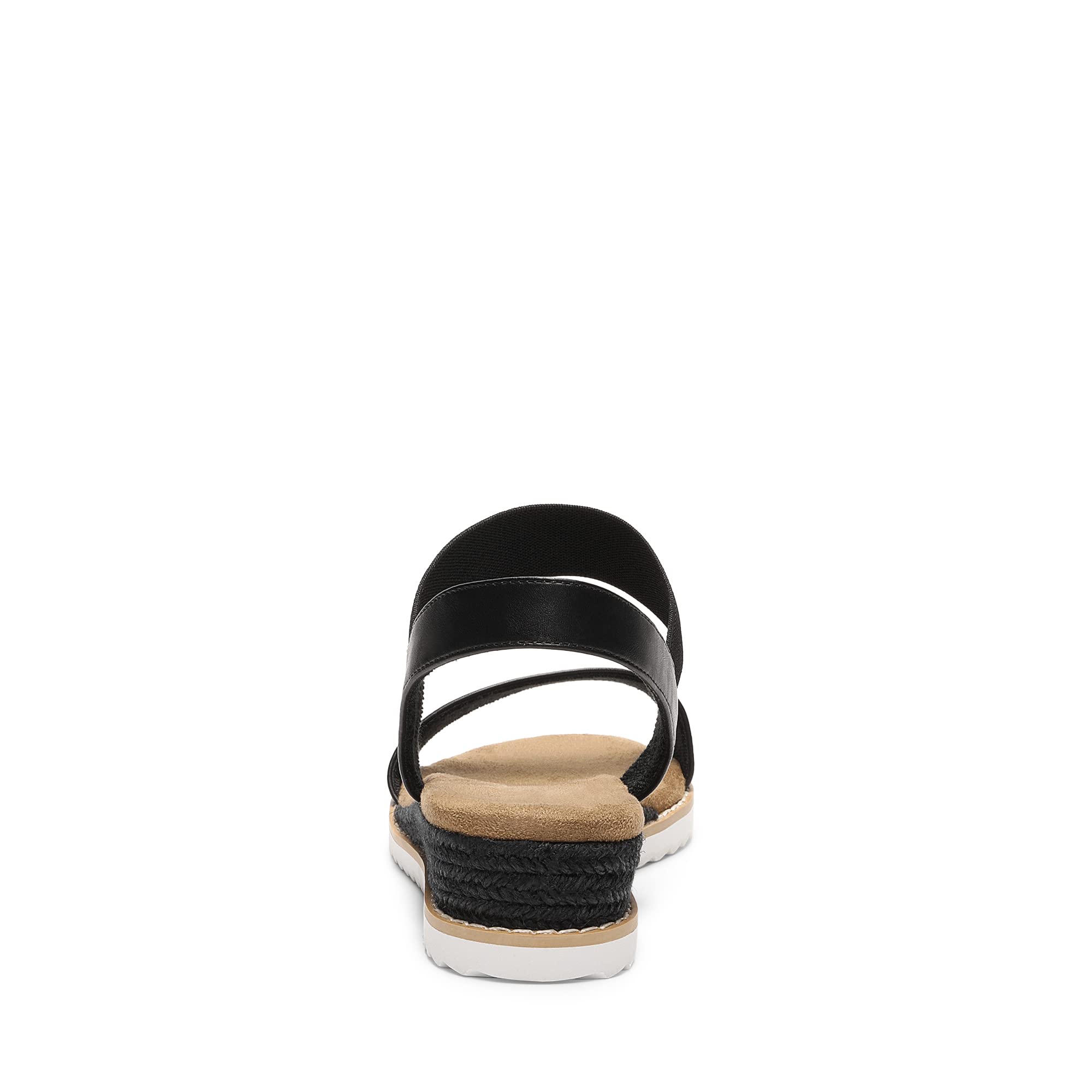 DREAM PAIRS Sandales Plates Femme avec Brides Élastiques, Sandales d'Été Confortables à Petit Talon Compensé, Chaussures Légères Antidérapantes pour Marche