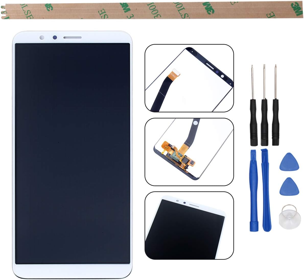 HYYT Replacement For Honor 7x BND-AL10 L21 L24 TL10 Digitizer Screen LCD Display and Touch Screen(White)