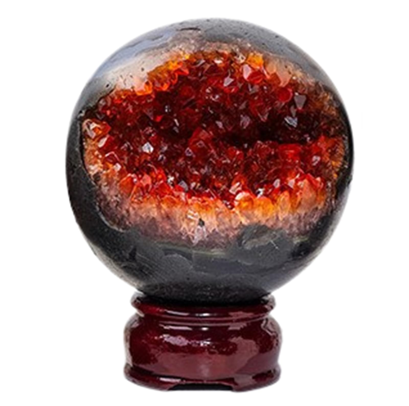 BJXKHFPIV Citrine Druzy Geode Crystal Ball Stone Sphere Crystal Cluster Quartz Crystal Ball Fengshui Accessories Rockery Ornament,500~600g