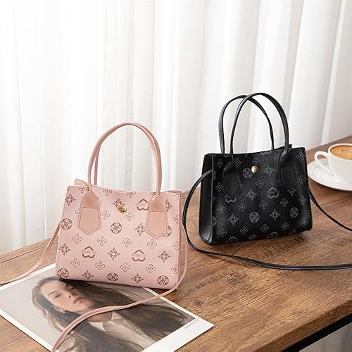 Miniatura 4 de Bolsos de mano para mujer, pequeños bolsos cruzados con estampado retro con asa superior, bolsas pequeñas, Negro, S