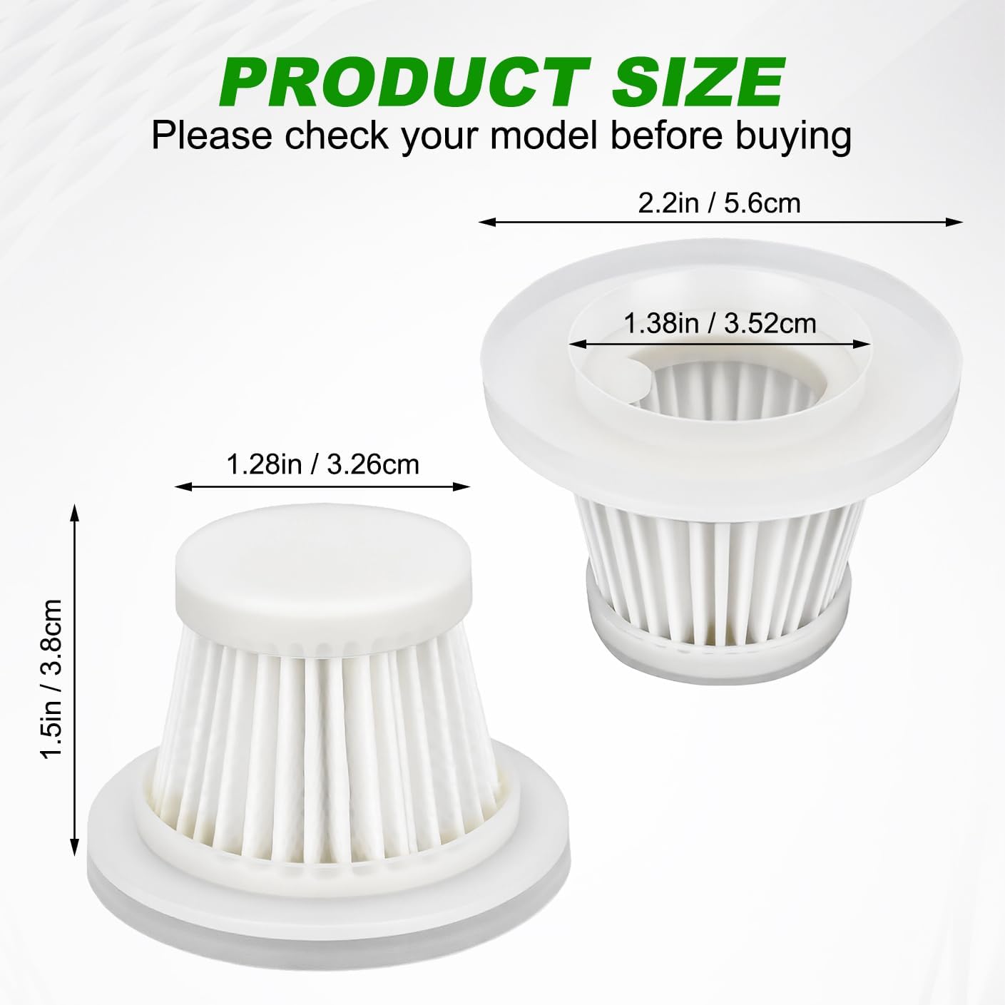 LT-117C Filters Replacement Compatible with KMM LT-117C Handheld Car Vacuum Cleaner - HEPA Vacuum Filter - 6 Pack