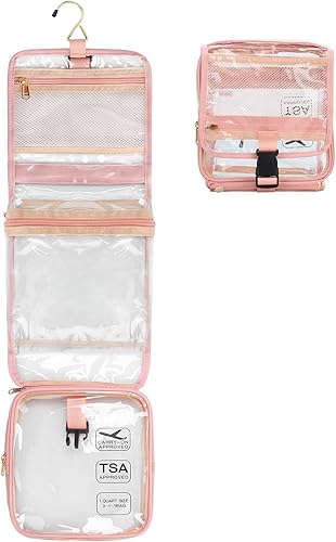 Relavel Neceser colgante aprobado por la TSA para mujeres y hombres, C-rosa, Neceser aprobado por la Tsa